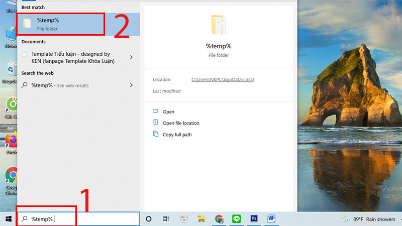 Steps to clean up a full C drive after updating Windows 10 without using software Picture 14
