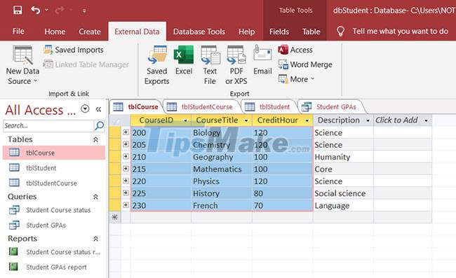 Steps to export Microsoft Access data to Word documents - TipsMake.com