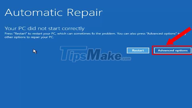 Steps to fix Recovery error on Windows computer - TipsMake.com