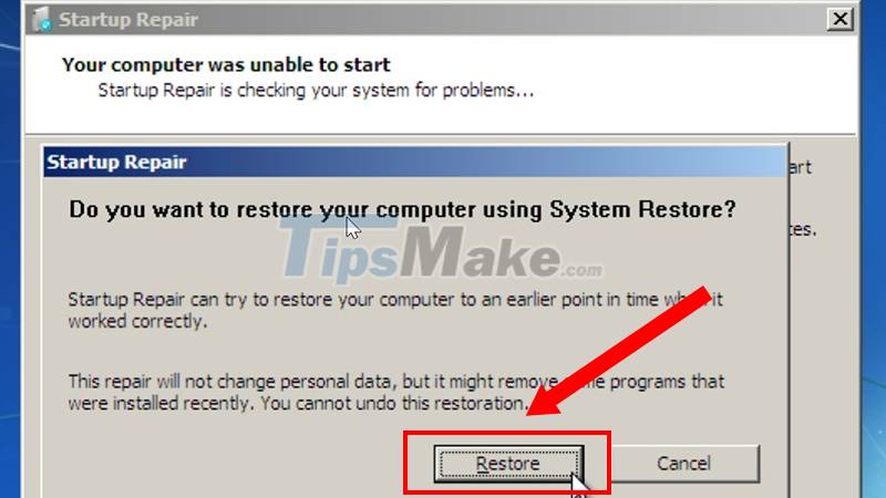 Steps to fix Recovery error on Windows computer Picture 9
