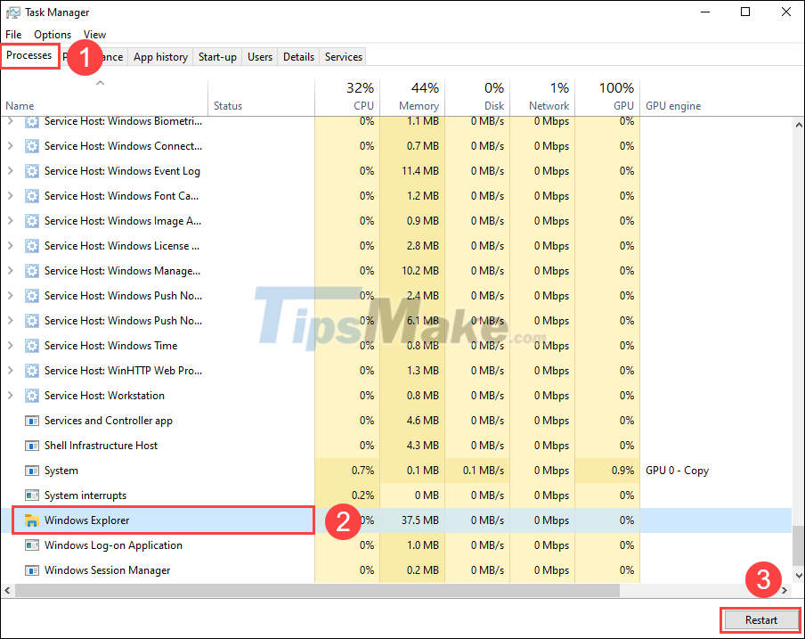 Steps to fix the error of not being able to click on the Taskbar on Windows 10 Picture 2