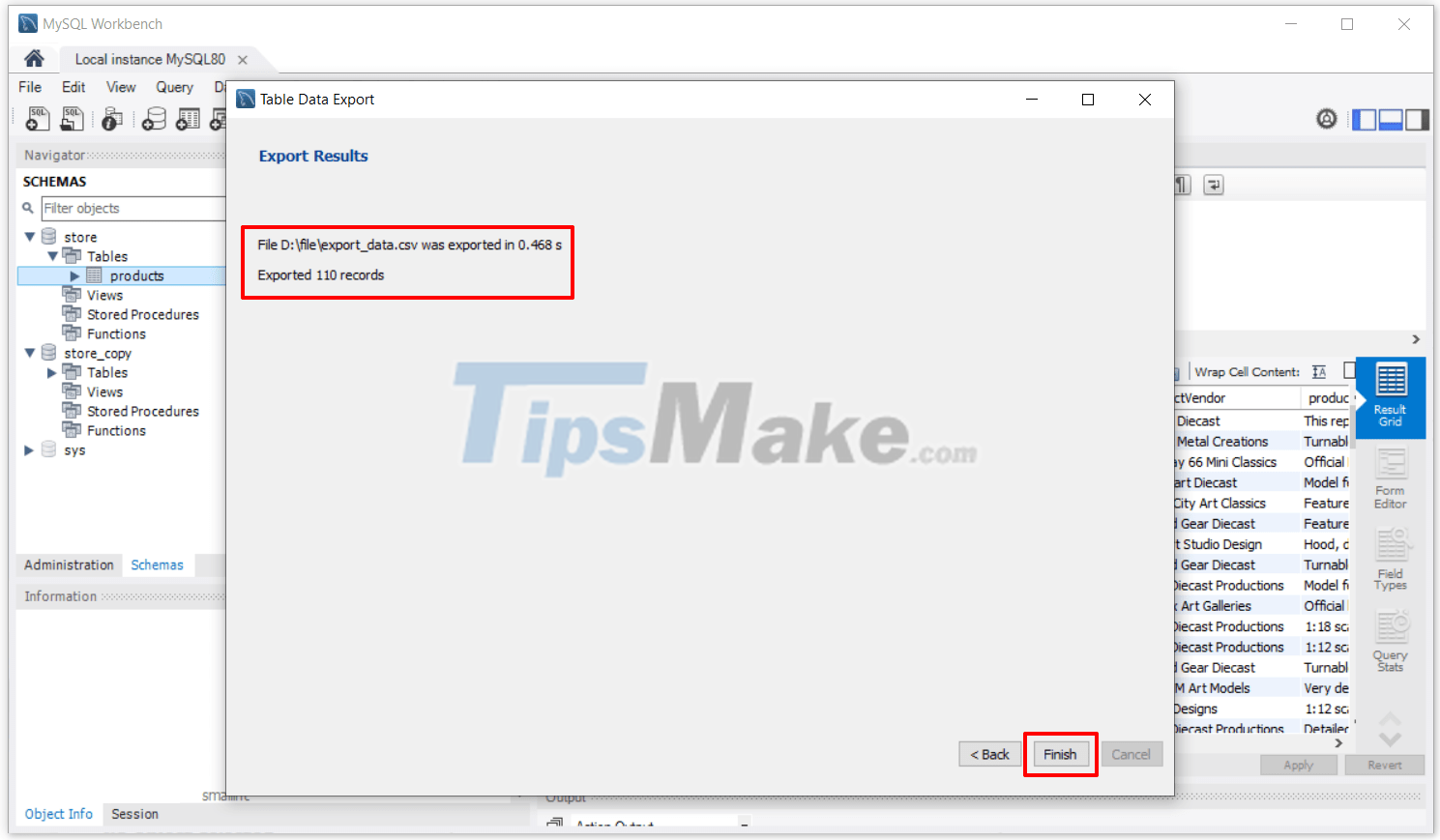 Steps to Import data from different tables in MySQL Workbench Picture 15