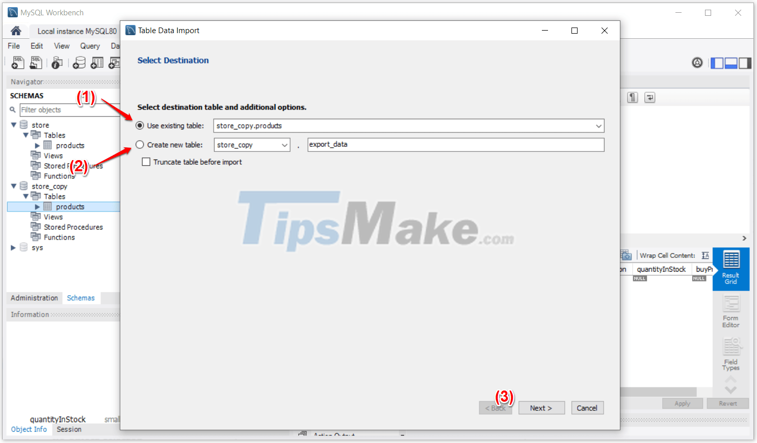 Steps to Import data from different tables in MySQL Workbench Picture 23