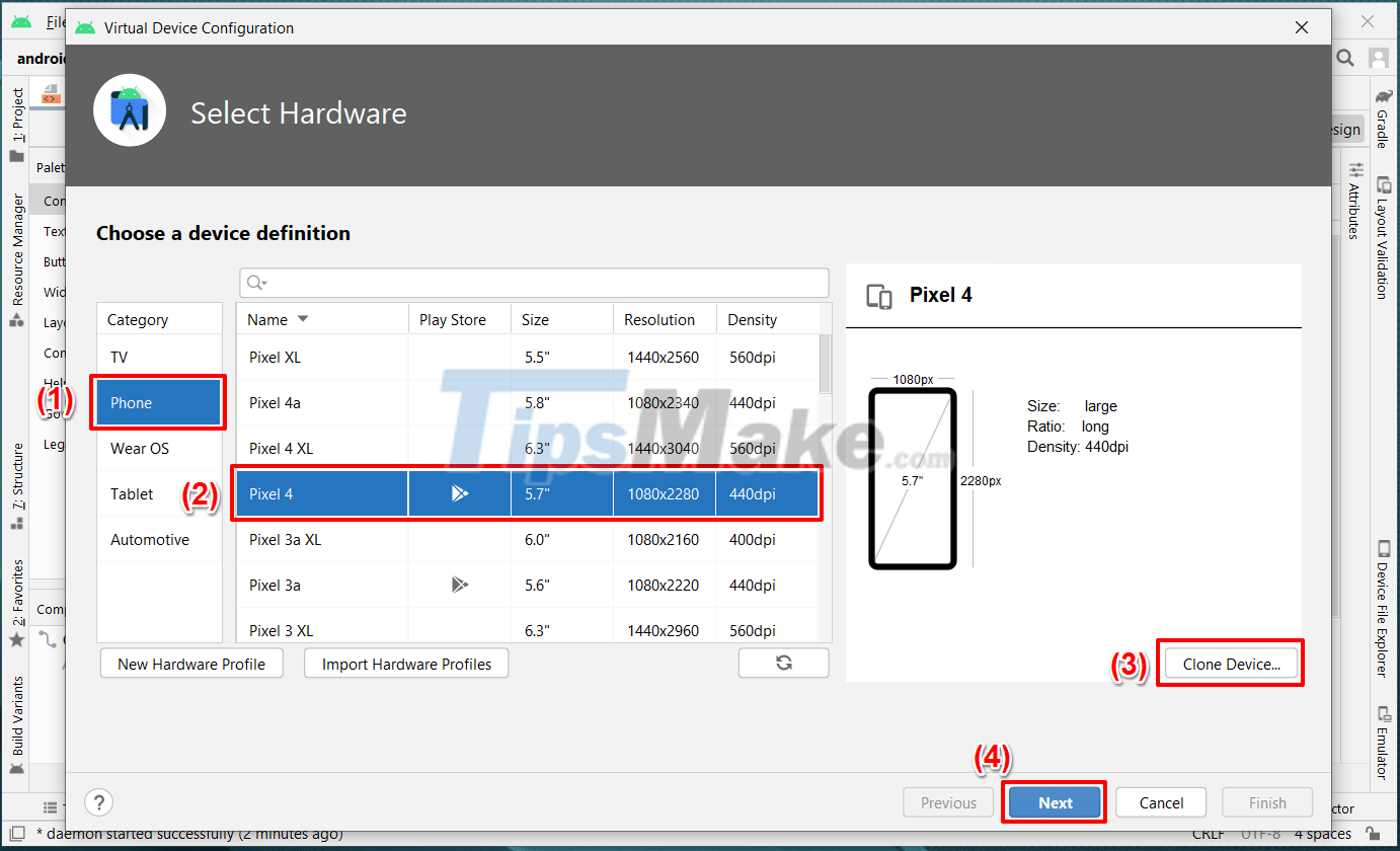 Steps to install and create virtual machine on Android Studio Picture 5