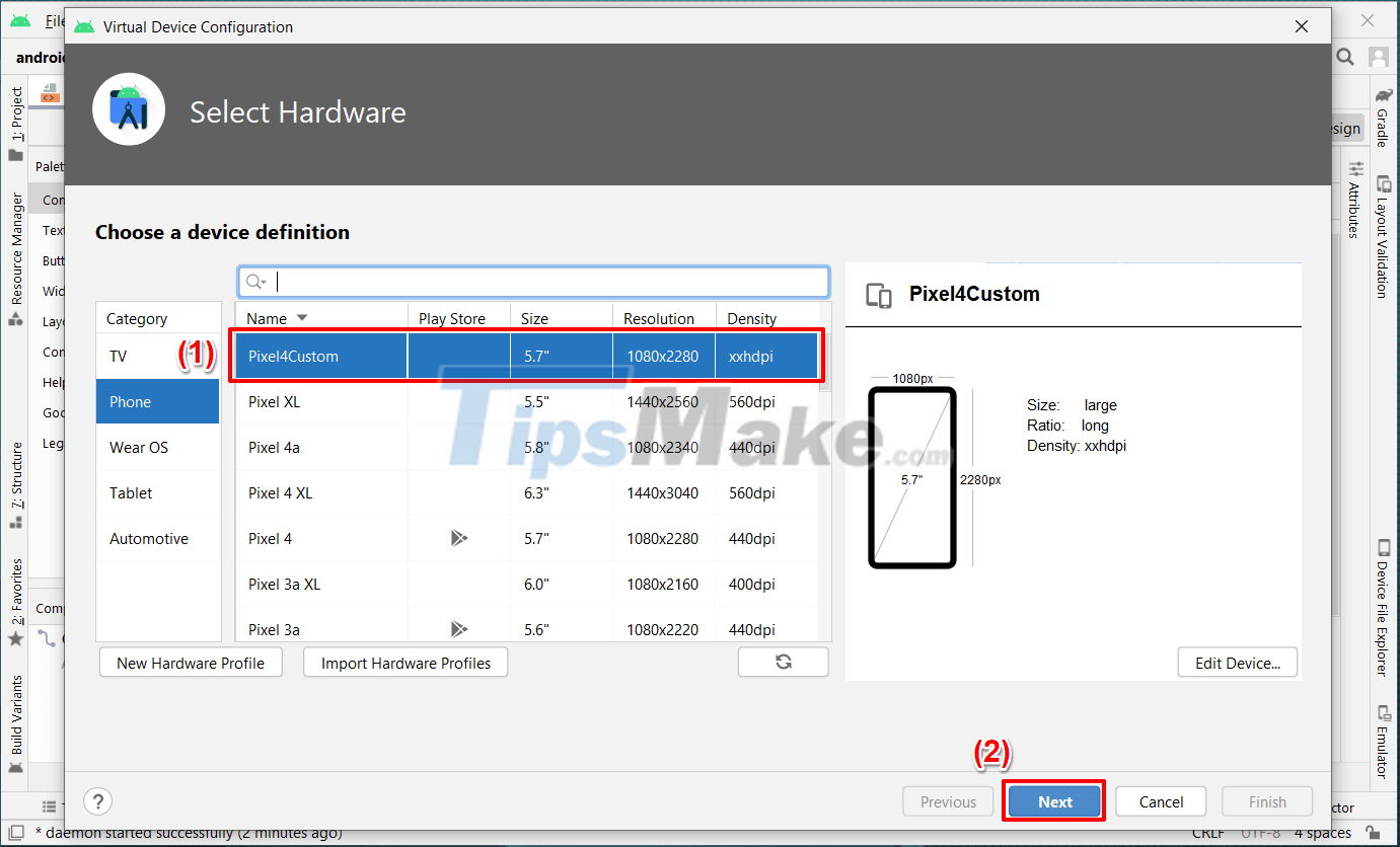 Steps to install and create virtual machine on Android Studio Picture 9