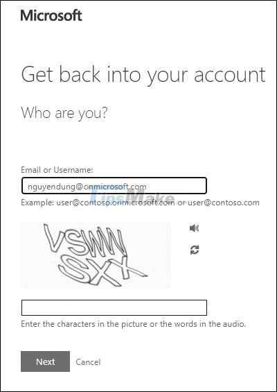 Steps to recover Microsoft Teams password Picture 3