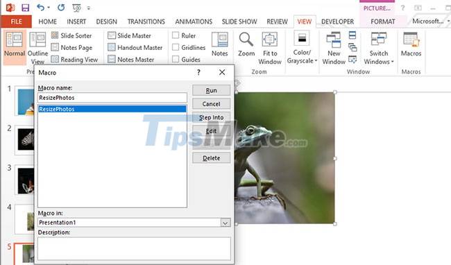Steps to resize PowerPoint images with Macro Picture 10