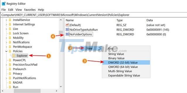 Steps to turn off File Explorer's Folder Options on Windows 10 Picture 13