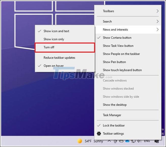 Steps To Turn Off News And Interests On Windows 10