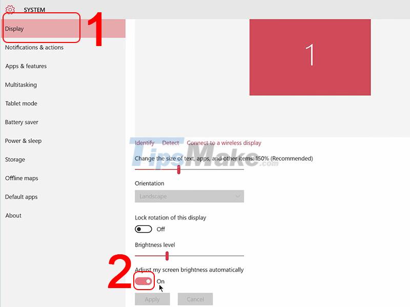 Steps to turn off the Windows 10 screen brightness auto-adjust feature Picture 6