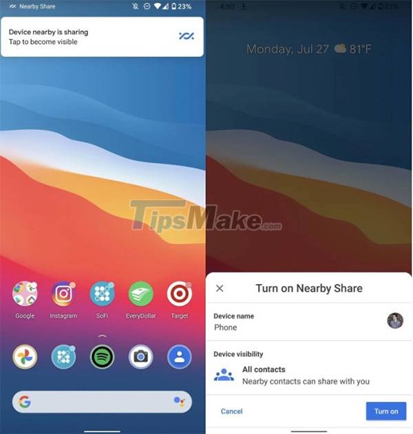 Steps to use Nearby Share on Android phones Picture 4