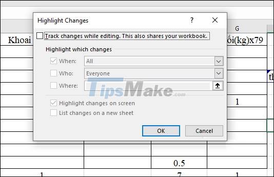 Steps to use Track Changes in Excel Picture 6
