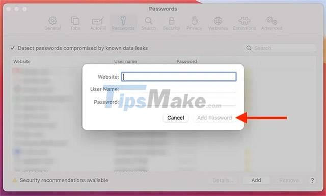 Steps to view saved passwords in Safari on Mac Picture 5