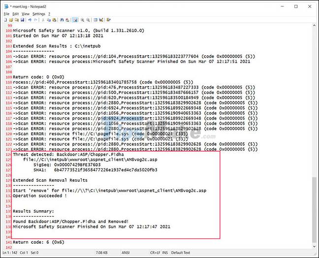 The Microsoft MSERT tool can find web shells related to the Exchange Server attack campaign Picture 3