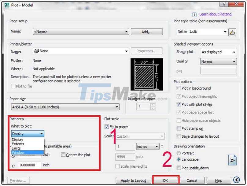 What is the size of A1 paper? How to select, print A1 in AutoCad Picture 15
