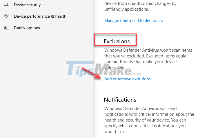 Add File/Folder to the exclusion list in Windows Security Picture 3