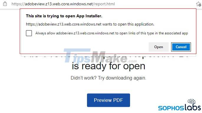 App Installer on Windows 10 was used to install BazarLoarder malware Picture 2
