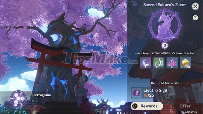 Genshin Impact: Instructions to collect lightning seals to receive the magic Sakura tree reward Picture 2