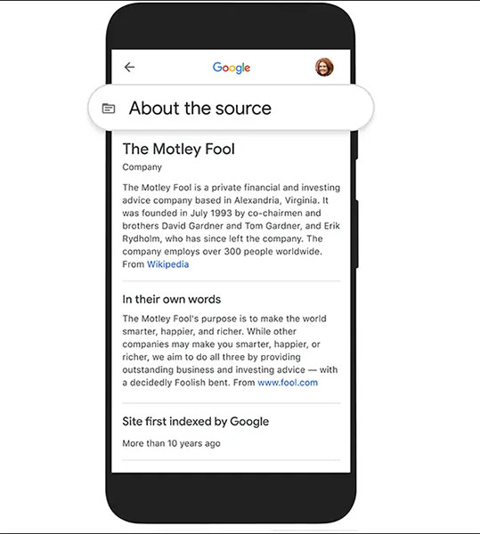 Google wants to help users better access reliable information sources on the internet Picture 1