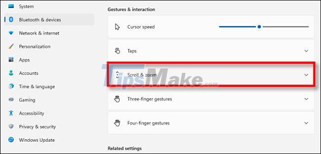 How to change the page scroll direction of the touchpad on Windows 11