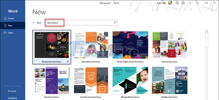 How to create Brochure in Word with built-in templates - TipsMake.com