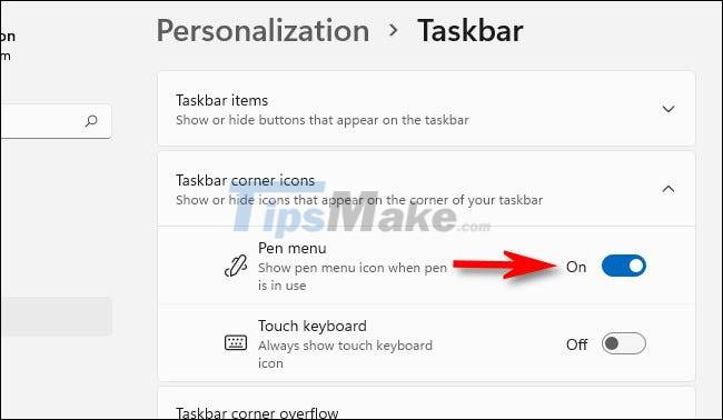 How to display the Pen Menu icon on the Windows 11 taskbar Picture 3