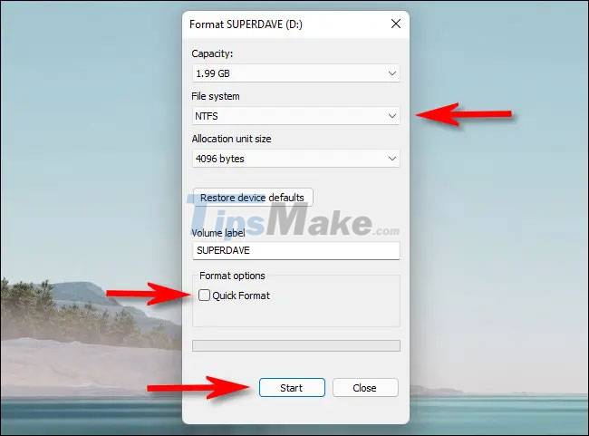 How to format the hard drive on Windows 11 Picture 3
