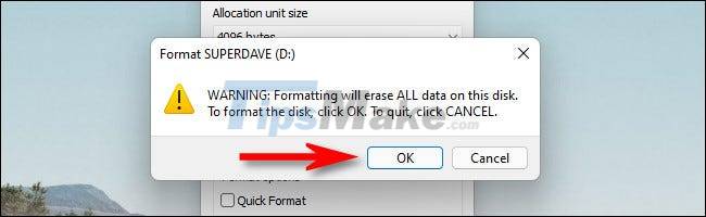 How to format the hard drive on Windows 11 Picture 4