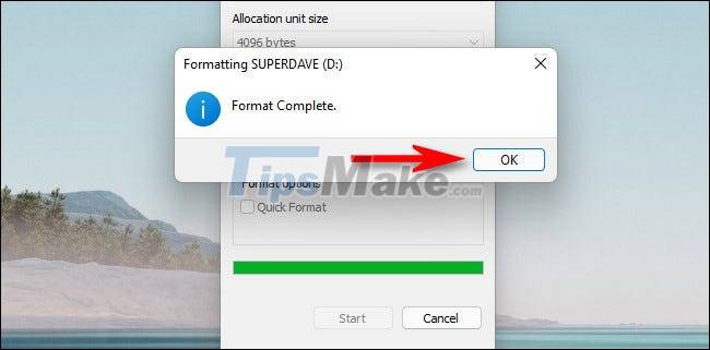 How to format the hard drive on Windows 11 Picture 5