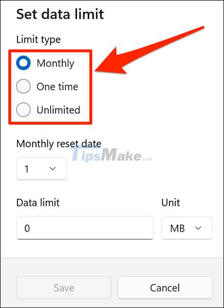 How to set Internet data usage limit in Windows 11 Picture 5