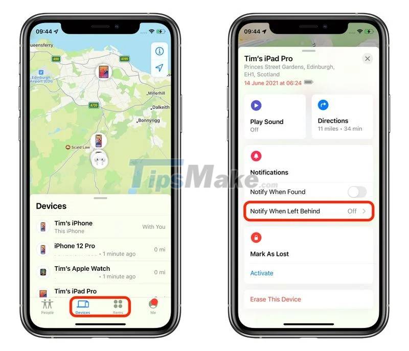 How to set up forgotten Apple device alert on iOS 15 Picture 1