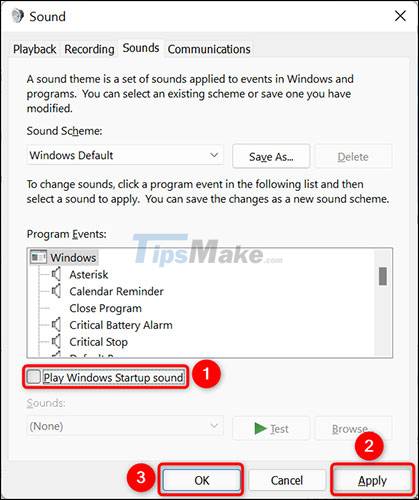 How to turn off the startup sound on Windows 11 Picture 4