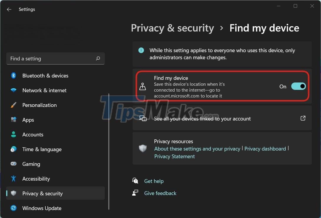 How to turn on Find my device on Windows 11, how to find laptop on ...