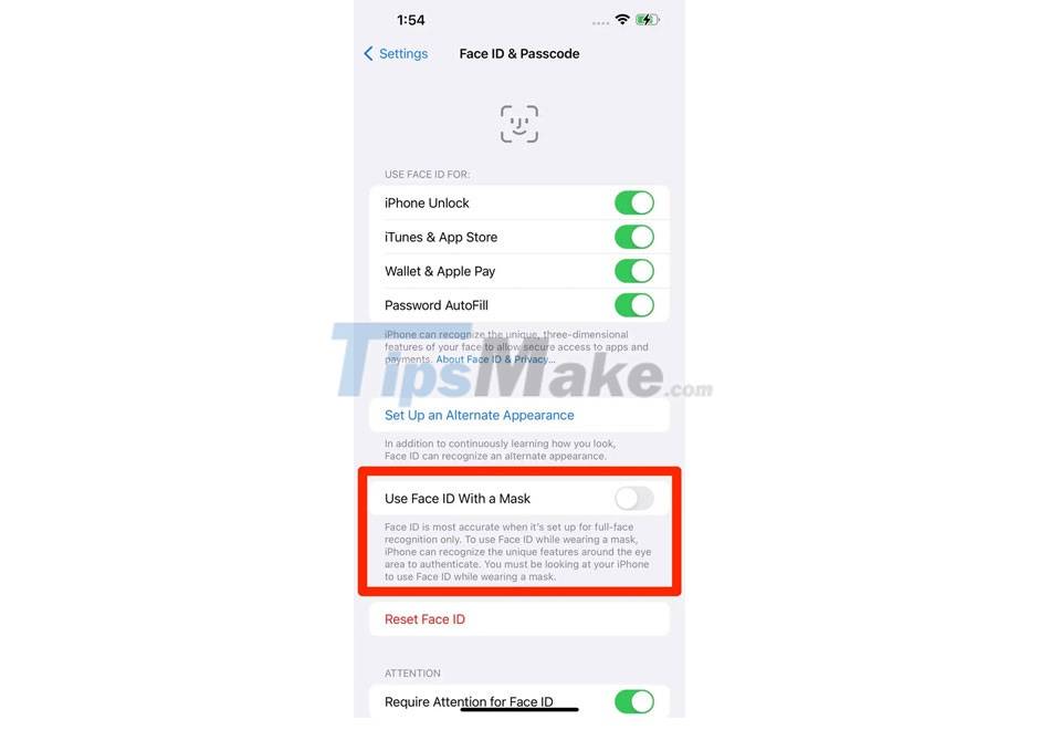 How to unlock iPhone when wearing a mask with iOS 15.4 Picture 1