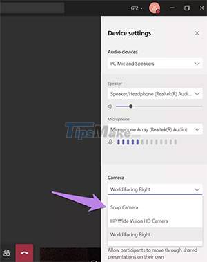 Instructions for adding filters when using Microsoft Teams Picture 5