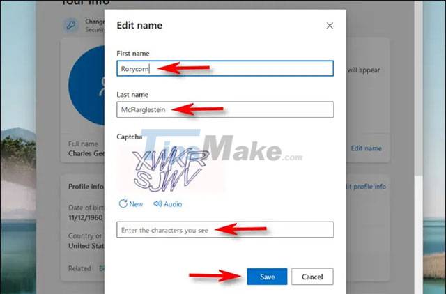 Instructions for renaming Microsoft account Picture 3