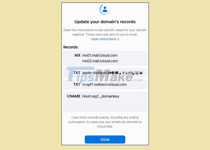 Instructions for setting up a custom email domain on iCloud Picture 10