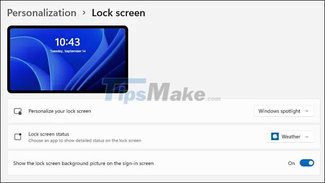 Instructions to customize the lock screen on Windows 11 Picture 3