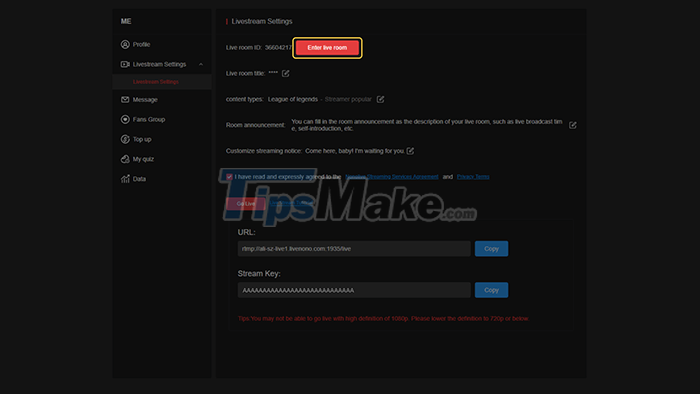 Instructions to livestream playing games on Nonolive using PC Picture 16
