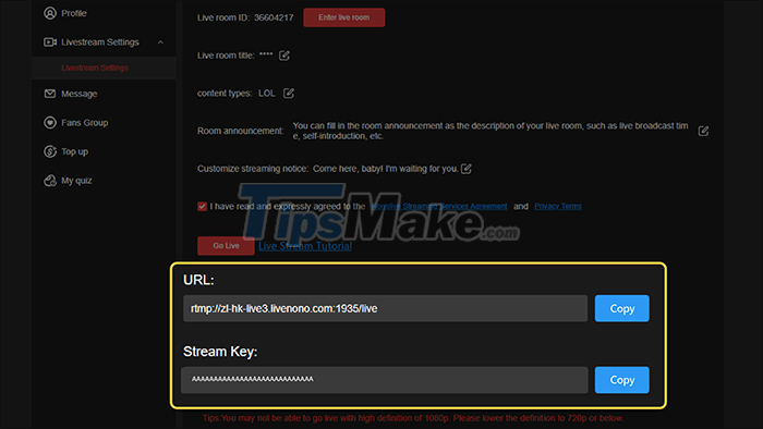 Instructions to livestream playing games on Nonolive using PC Picture 5