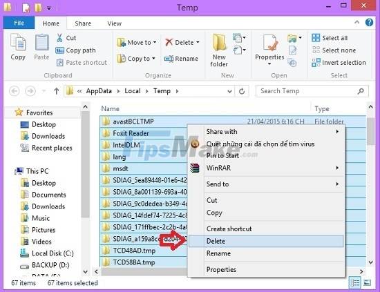 Delete junk in Temp . folder — Speed ​​up Your Computer - 12 Steps to Have a Computer That