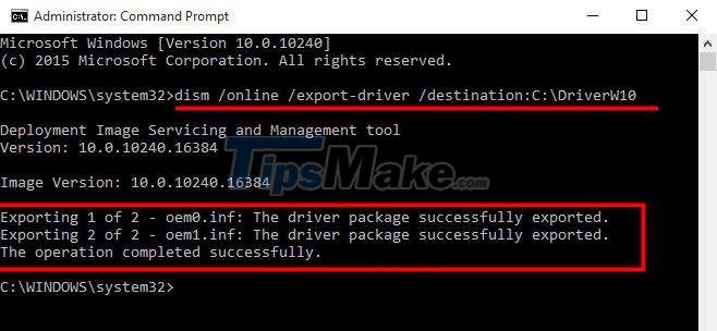 Steps to Backup and Restore Windows 10 Driver with 1 command line in cmd Picture 2