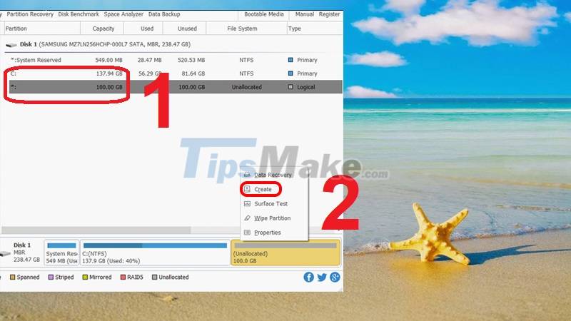 Steps to divide hard drive using MiniTool Partition Wizard software Picture 6