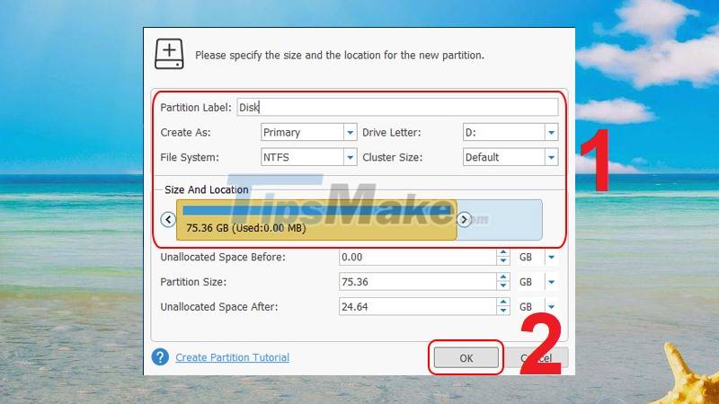 Steps to divide hard drive using MiniTool Partition Wizard software Picture 7