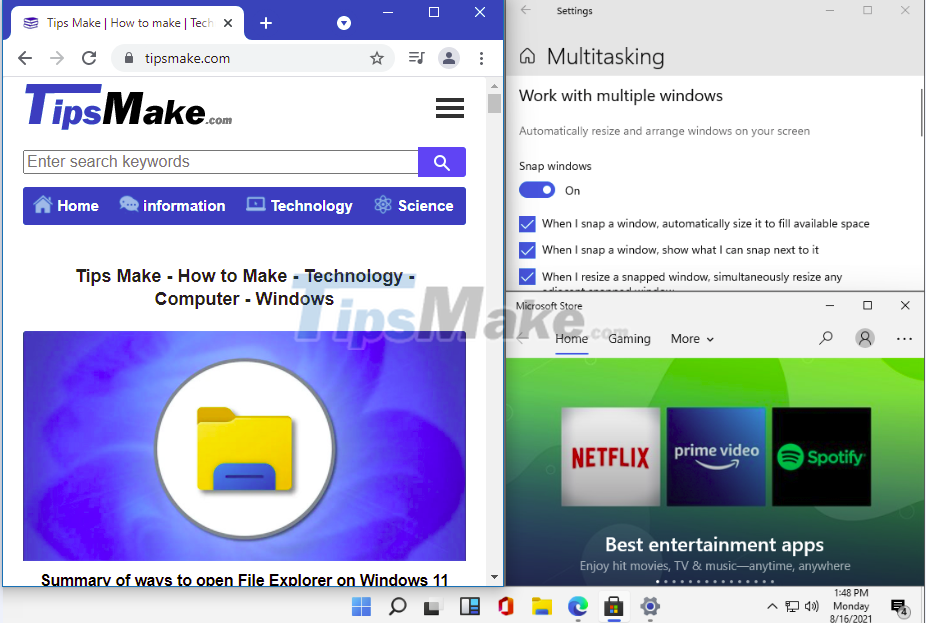 Steps to divide the application layout on the Windows 11 screen Picture 7