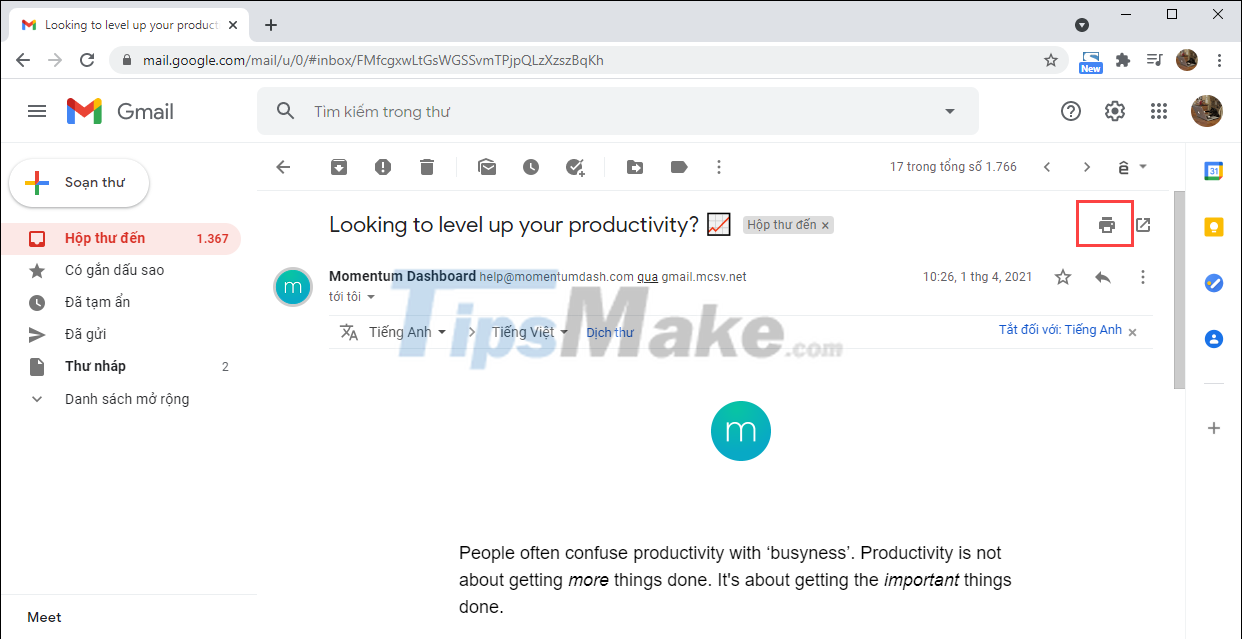 Steps to save Email as PDF Picture 2