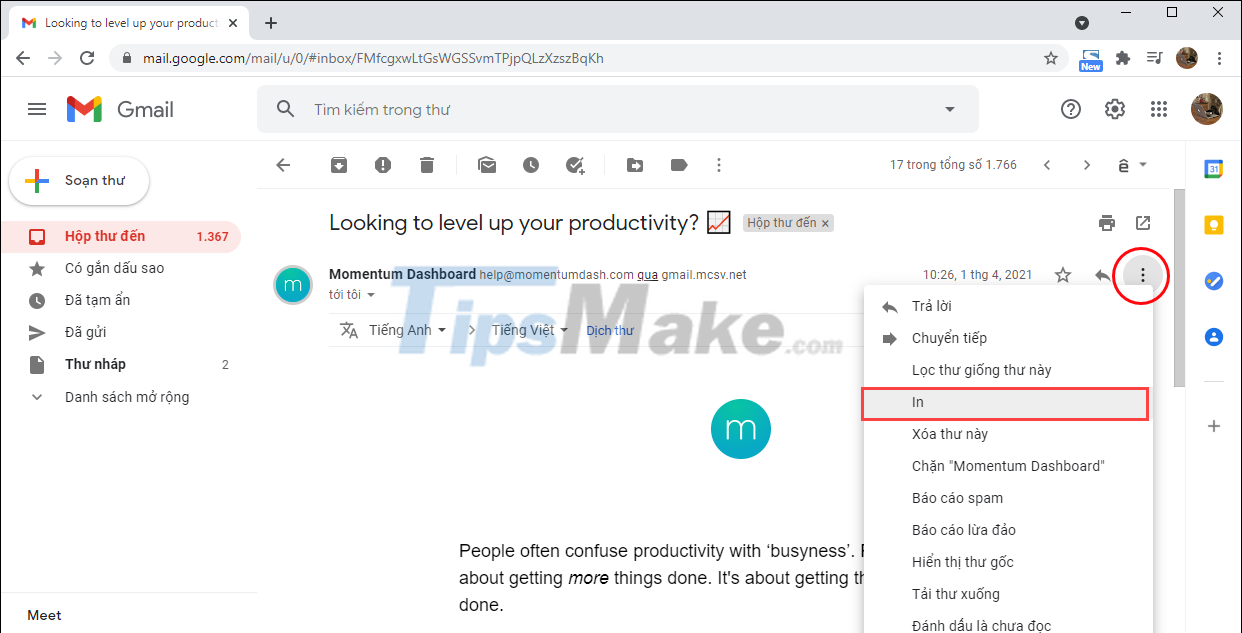 Steps to save Email as PDF Picture 3