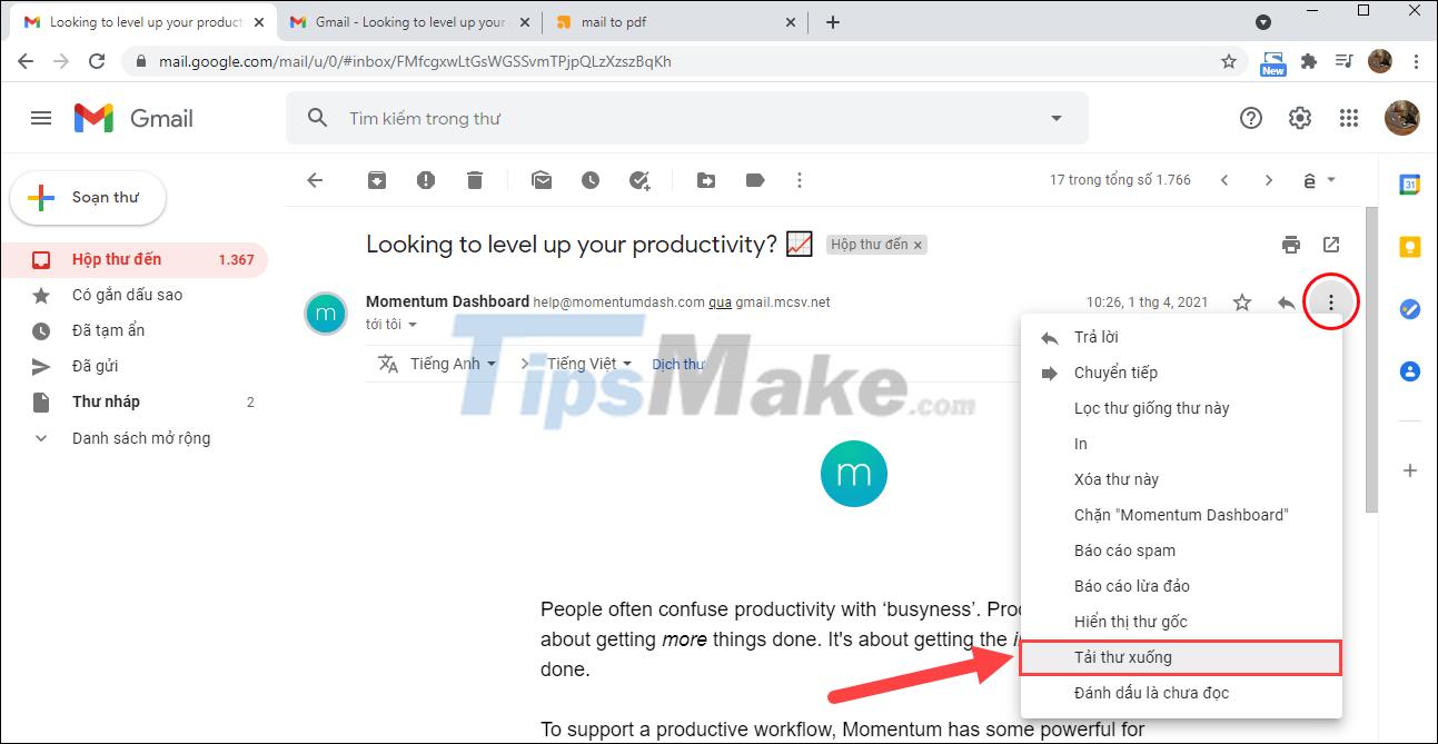 Steps to save Email as PDF Picture 8