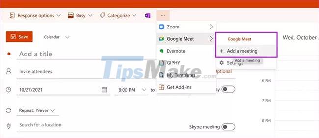 Steps to schedule Google Meet on Microsoft Outlook Picture 3