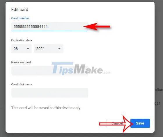Steps to view saved credit cards in Google Chrome Picture 3